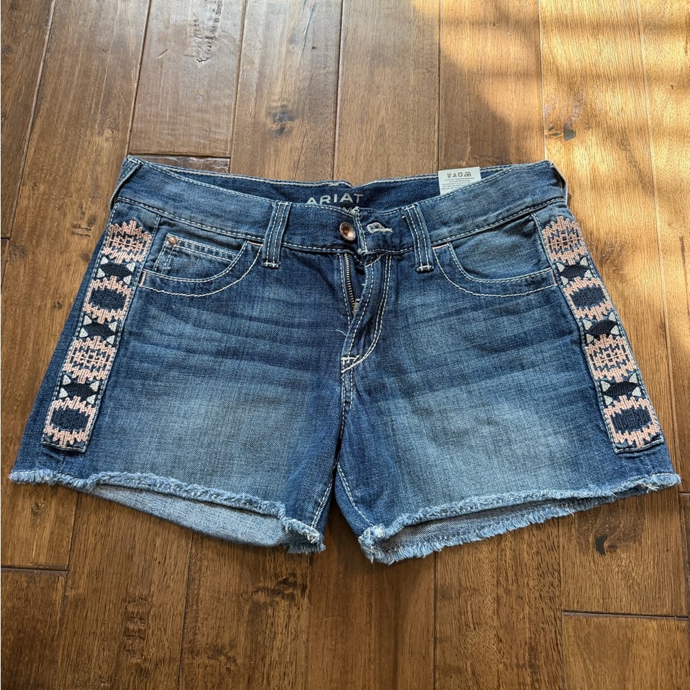 Ariat Women's Denim Shorts with Pink Pattern